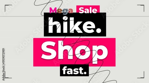 Dynamic Mega Sale Motion Graphic featuring bold retail discount text