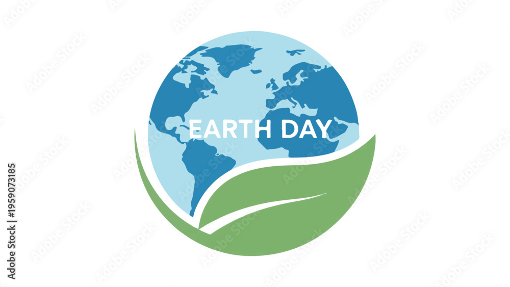 Obraz premium Earth Day celebration with green leaves and globe
