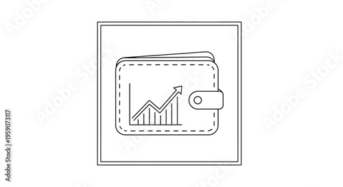 Wallet with growing financial graph icon, symbolizing investment, savings, and financial growth.