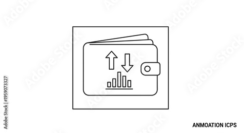Wallet with financial growth chart and up down arrows, concept of investment and trading