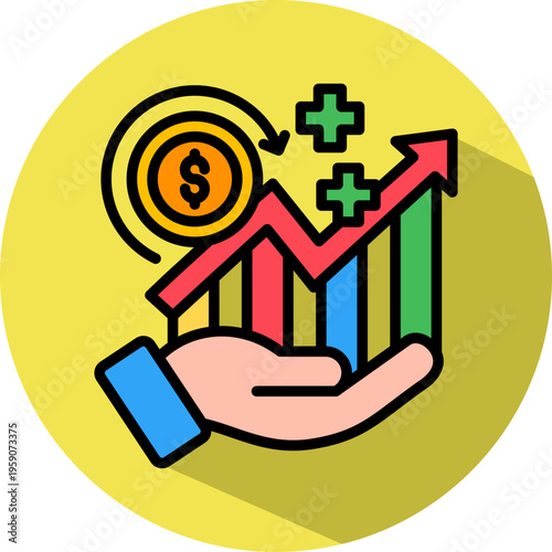 Growth Rebound isometric icon