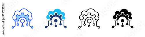 Saas Multi Style Icon Set Vector 