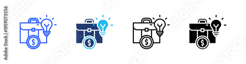 Business Intelligence Multi Style Icon Set Vector 