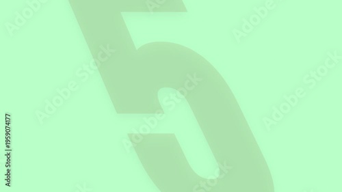 Minimalist colorful countdown timer with brown numbers on a green background from 10 to 1