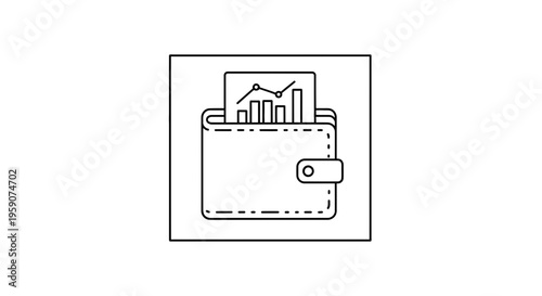 Wallet with financial graph, symbolizing investment, savings, and financial growth