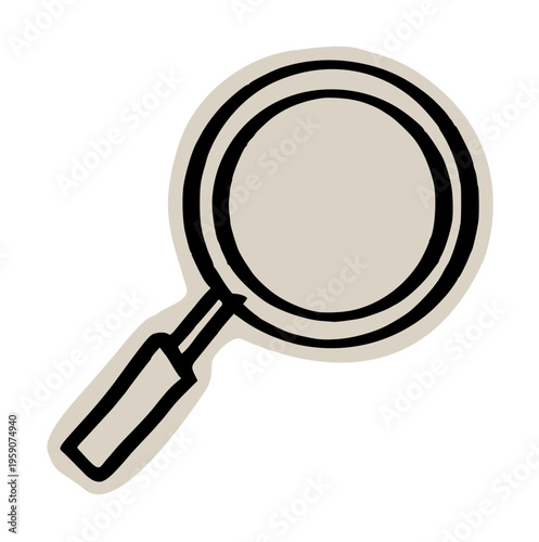 Kitchen frying pan scrapbook doodle sticker icon: hand drawn illustration of cooking skillet, omelet maker, and fry pan design