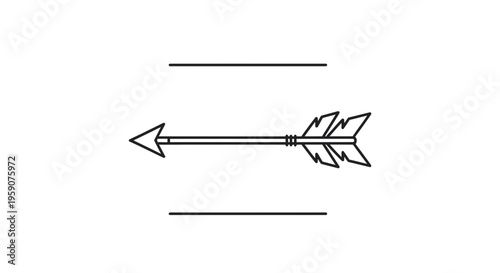 Vintage Arrow Flying Through Space with Minimalist Lines