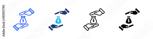 Corruption Multi Style Icon Set Vector 