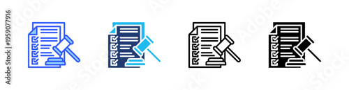 Legal Multi Style Icon Set Vector 