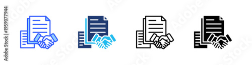 Agreement Multi Style Icon Set Vector 