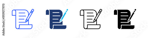 Amendment Multi Style Icon Set Vector 