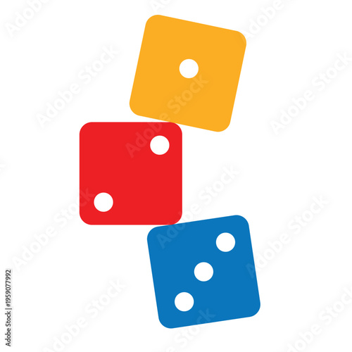 Colorful dice, Game dice. Set of game dice.