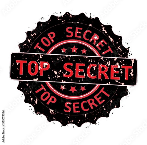 Top secret illustration. White background image white top-secret text, vector illustration.