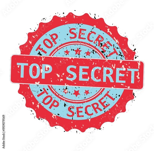 Top secret illustration. White background image white top-secret text, vector illustration.