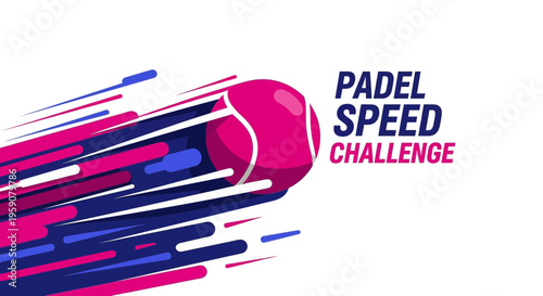 Dynamic Padel Ball Motion Abstract Sport Event Graphic