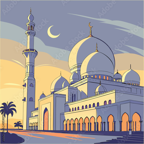  a white lovely mosque 