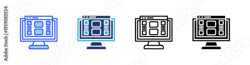 Front End Multi Style Icon Set Vector 