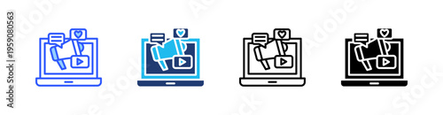 Bullhorn Multi Style Icon Set Vector 