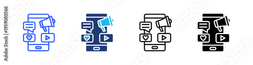 Digital Marketing Multi Style Icon Set Vector 