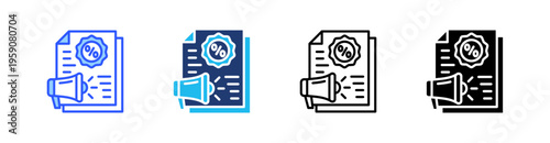 Discount Multi Style Icon Set Vector 