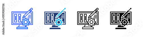 Web Design Multi Style Icon Set Vector 