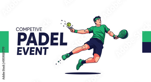 Dynamic Padel Player In Action During Competitive Event Advertisement