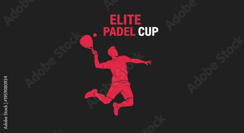Dynamic Padel Player In Mid-Air During Elite Padel Cup Competition