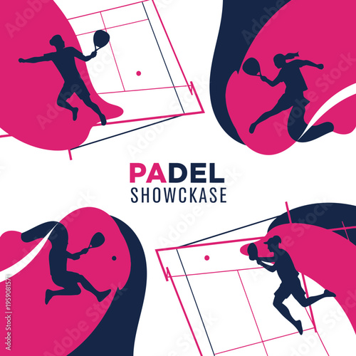 Dynamic Padel Tennis Athletes in Action Representing the Sport