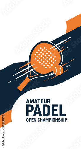 Dynamic Padel Tennis Event Poster Graphic Design