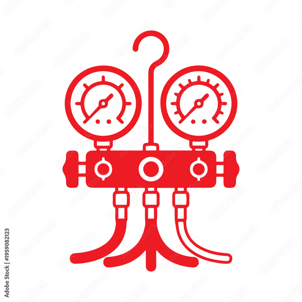 Fototapeta premium AC freon pressure gauge