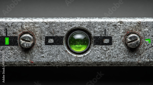 Bubble level metal macro green tool closeup construction measurement vintage metal bubble level tool macro closeup with green liquid indicator