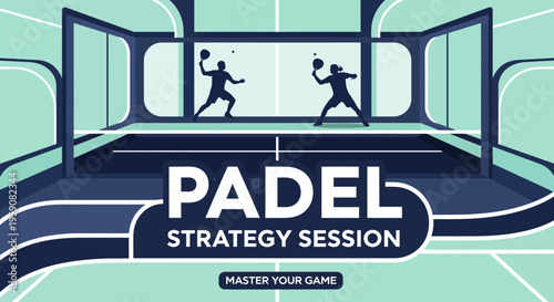 Dynamic Padel Tennis Strategy Session Graphic For Sport Lovers