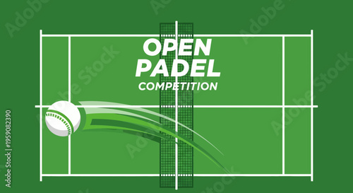 Dynamic Padel Tennis Tournament Celebration Graphic Design Element