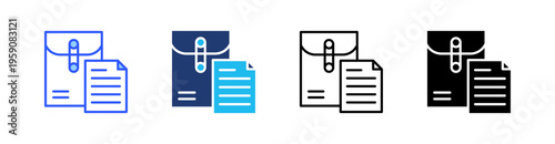 File Multi Style Icon Set Vector 