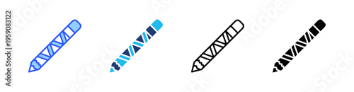 Pencil Multi Style Icon Set Vector 