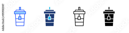 Drink Multi Style Icon Set Vector 