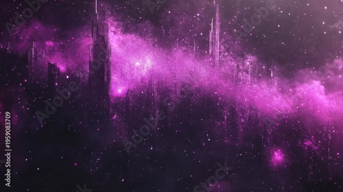 Vibrant purple and pink galaxy with countless stars illuminating the deep cosmic expanse