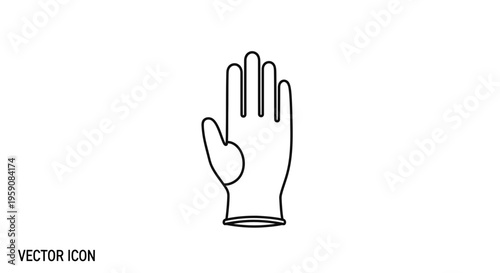 Clean Hand Glove Icon Vector, Medical Protection Symbol, Healthcare Safety Equipment