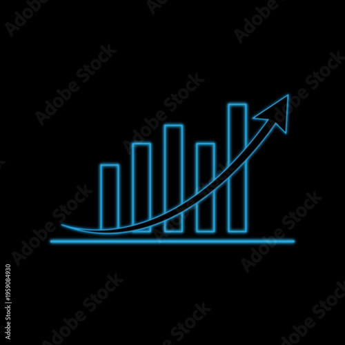 a business growth chart, commonly used to visualize increasing profits, sales, or economic performance. 