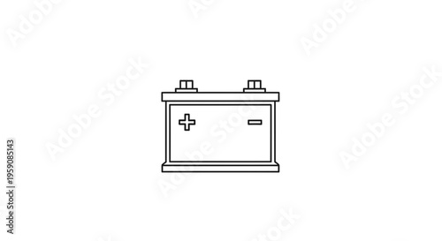 Car Battery Icon, Automotive Power Source Symbol, Vector Illustration