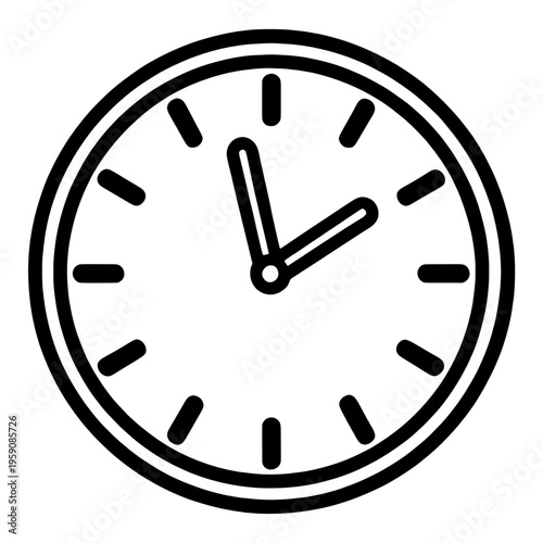 Analog Clock Face With Hour Hands Line Icon