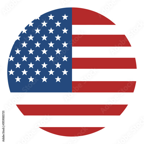 American Flag Globe Outline Icon