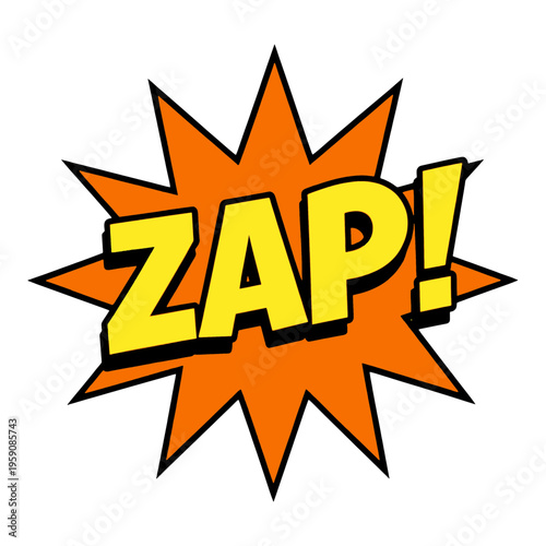 Bold Zap Text Inside Starburst Vector Icon