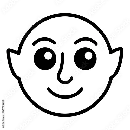 Outline Ghost Face Line Icon