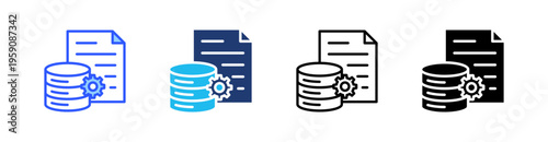 Data Multi Style Icon Set Vector 