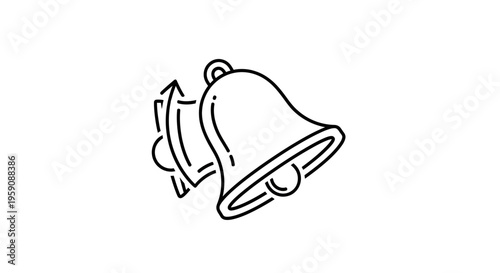 Bell Icon with Money Symbol and Arrow, Financial Notification, Investment Alert, Income Growth Concept