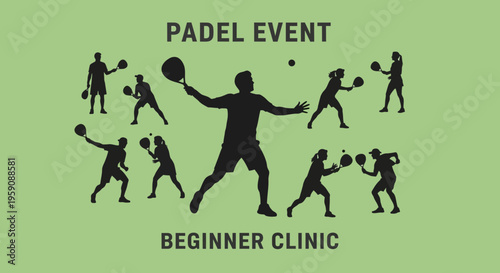Dynamic Silhouette Depicting Paddle Sport Event, A Beginner's Clinic Illustration
