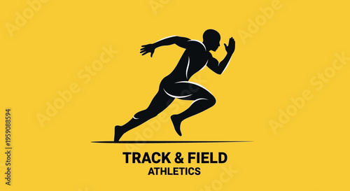 Dynamic Silhouette Depicting the Essence of Track and Field Athletics Competition