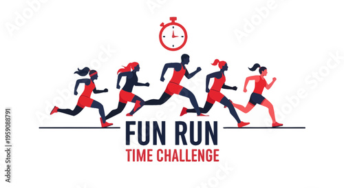 Dynamic Silhouette Runners In A Fun Time Challenge Race Event