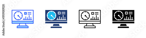 Analysis Multi Style Icon Set Vector 